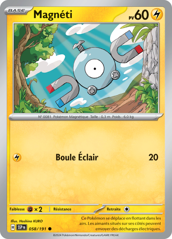 Carte Pokémon Magnéti 058/191 Commune Étincelles Déferlantes