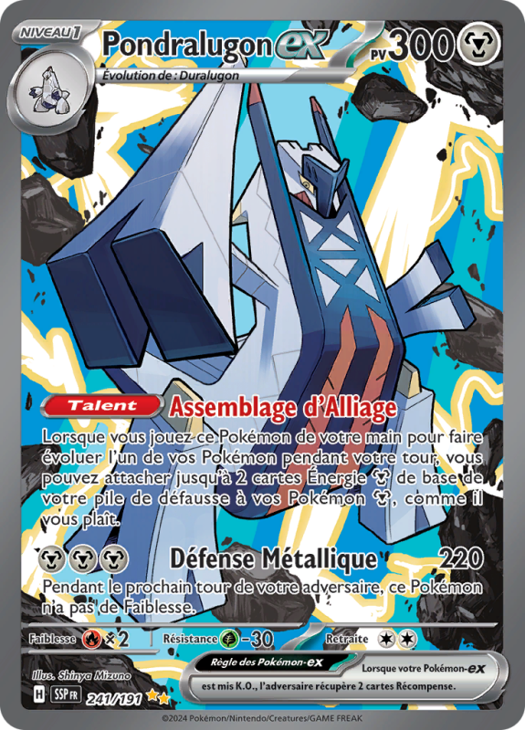 Carte Pokémon Pondralugon-ex 241/191 Alternative Étincelles Déferlantes
