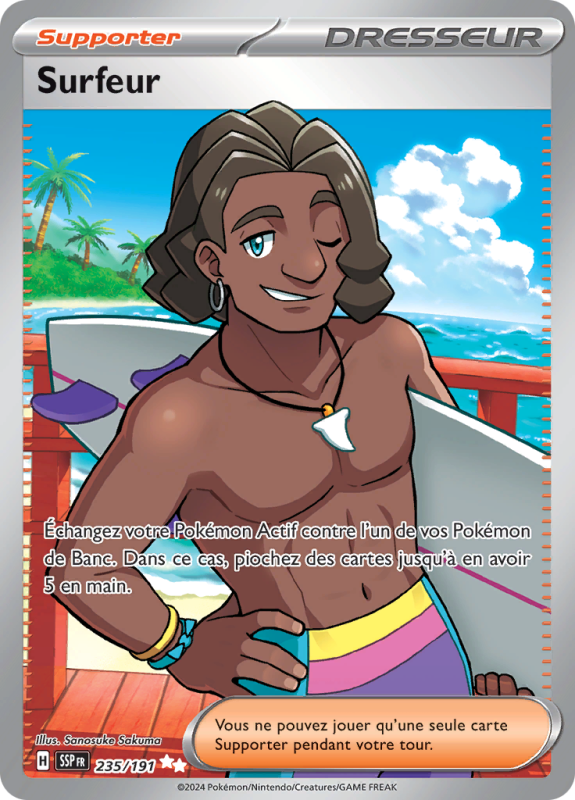 Carte Pokémon Surfeur 235/191 Ultra Rare Étincelles Déferlantes