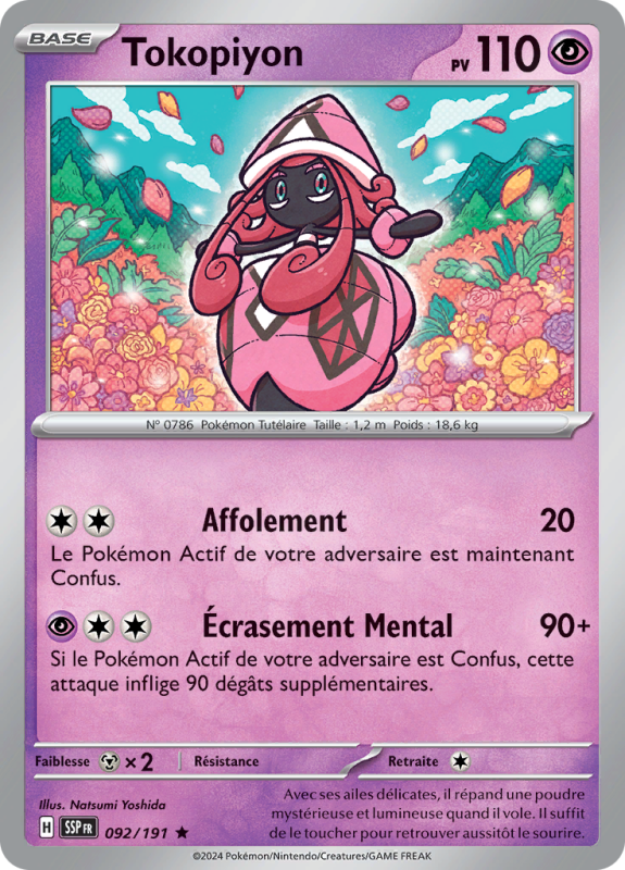 Carte Pokémon Tokopiyon 092/191 Holographique Étincelles Déferlantes