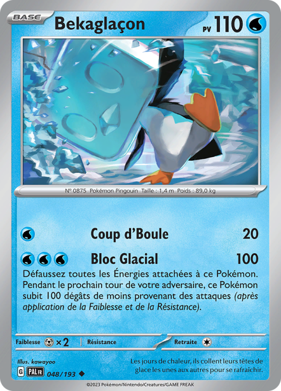 Carte Pokémon Bekaglaçon 048/193 Peu commune Évolutions à Paldea