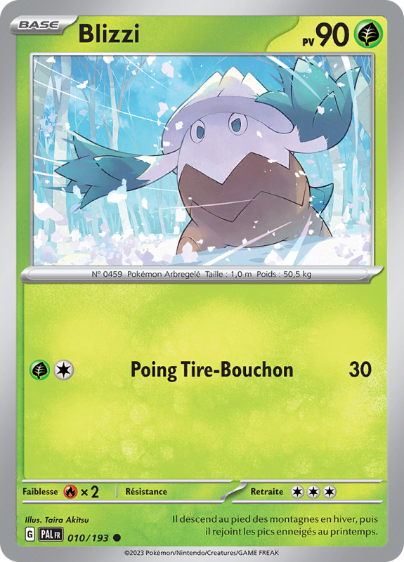 Carte Pokémon Blizzi 010/193 Commune Évolutions à Paldea