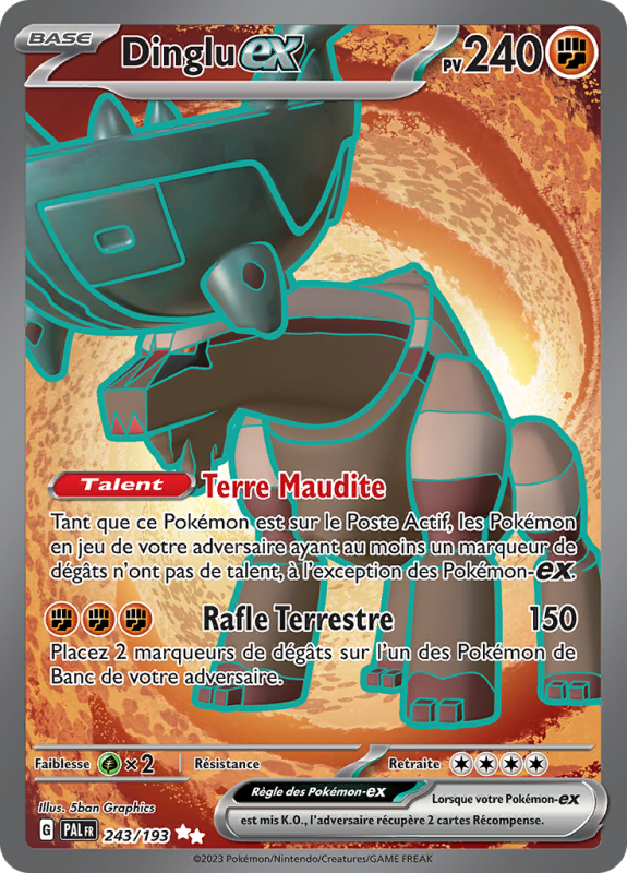 Carte Pokémon Dinglu-ex 243/193 Ultra Rare Évolutions à Paldea