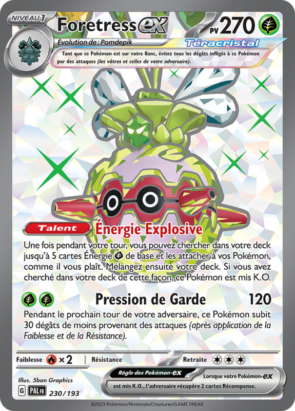 Carte Pokémon Foretress-ex 230/193 Ultra Rare Évolutions à Paldea