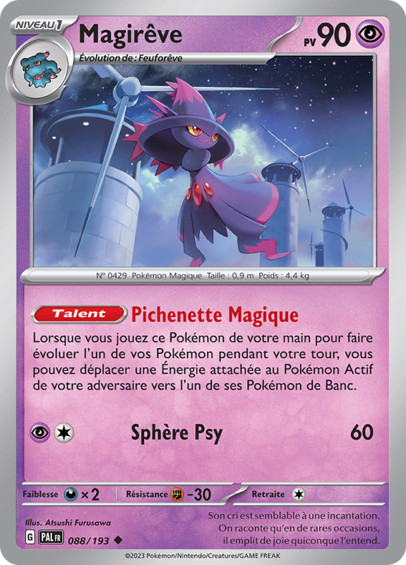 Carte Pokémon Magirêve 088/193 Peu commune Évolutions à Paldea