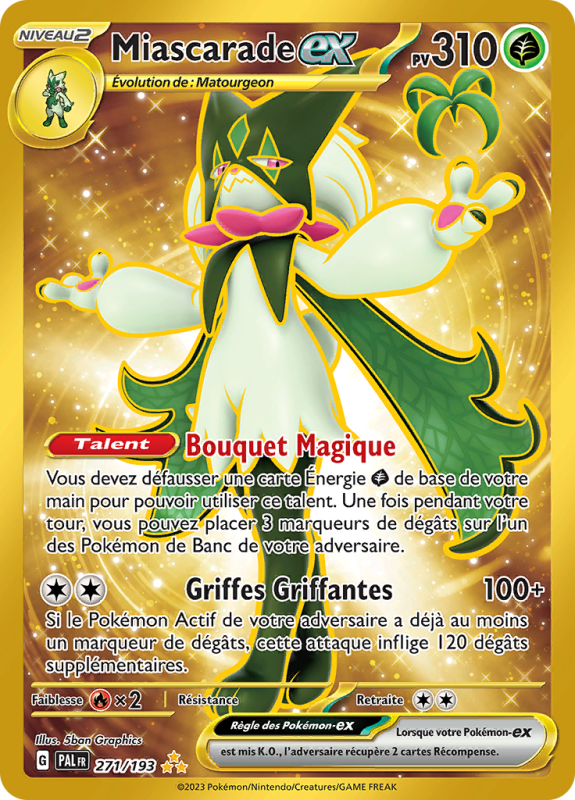 Carte Pokémon Miascarade-ex 271/193 Gold Évolutions à Paldea