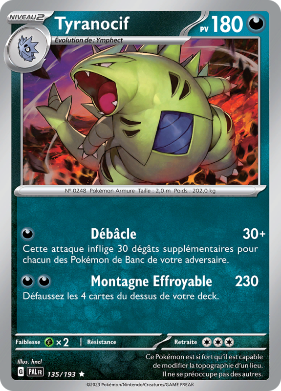Carte Pokémon Tyranocif 135/193 Holographique Évolutions à Paldea