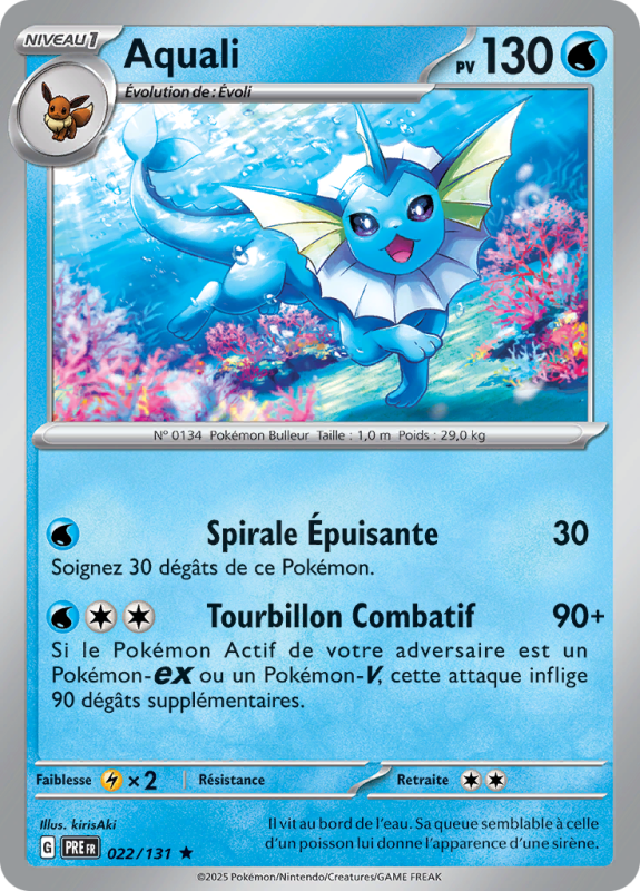 Carte Pokémon Aquali 022/131 Holographique Évolutions Prismatiques