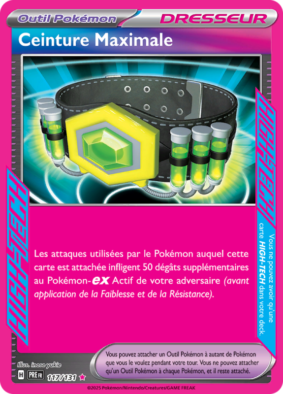 Carte Pokémon Ceinture Maximale 117/131 HIGH-TECH Évolutions Prismatiques