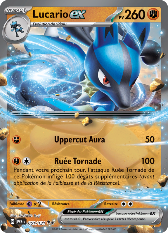 Carte Pokémon Lucario-ex 051/131 Double rare Évolutions Prismatiques