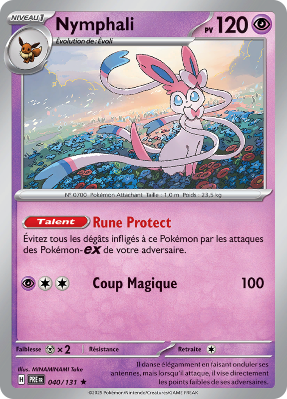 Carte Pokémon Nymphali 040/131 Holographique Évolutions Prismatiques