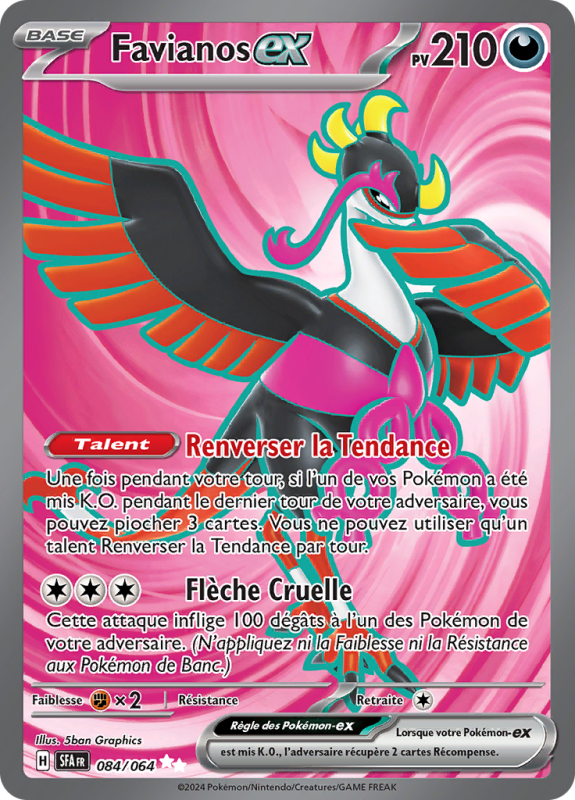 Carte Pokémon Favianos-ex 084/064 Ultra Rare Fable Nébuleuse