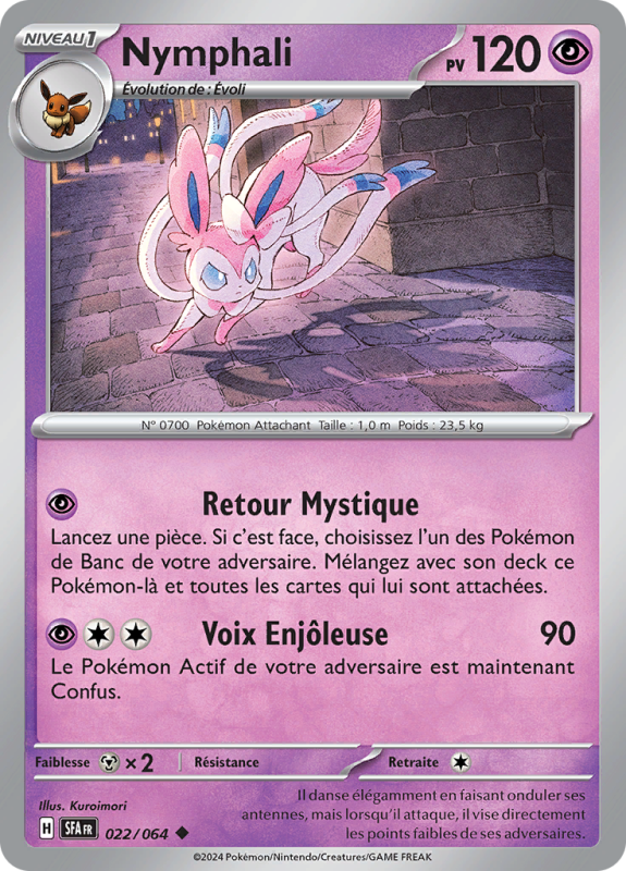 Carte Pokémon Nymphali 022/064 Peu commune Fable Nébuleuse