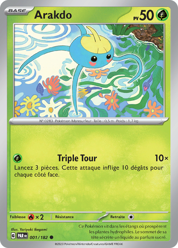 Carte Pokémon Arakdo 001/182 Commune Faille Paradoxe