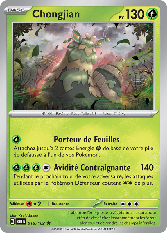 Carte Pokémon Chongjian 018/182 Holographique Faille Paradoxe