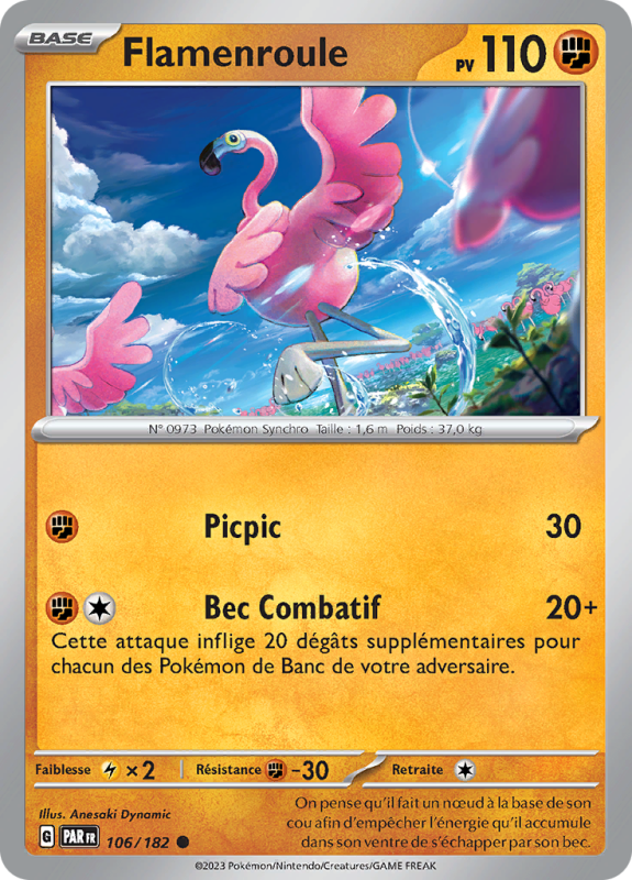 Carte Pokémon Flamenroule 106/182 Commune Faille Paradoxe