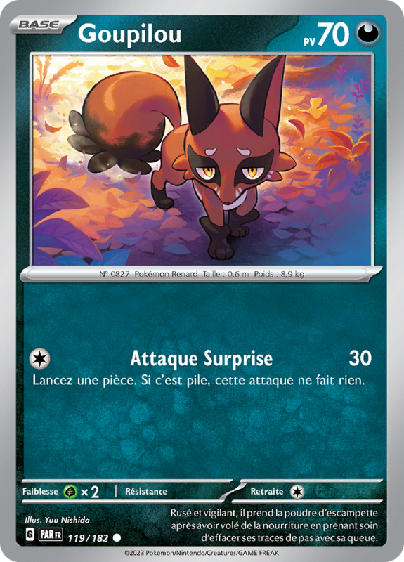 Carte Pokémon Goupilou 119/182 Commune Faille Paradoxe