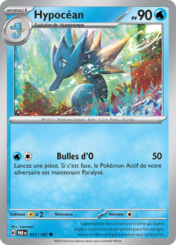 Carte Pokémon Hypocéan 031/182 Commune Faille Paradoxe