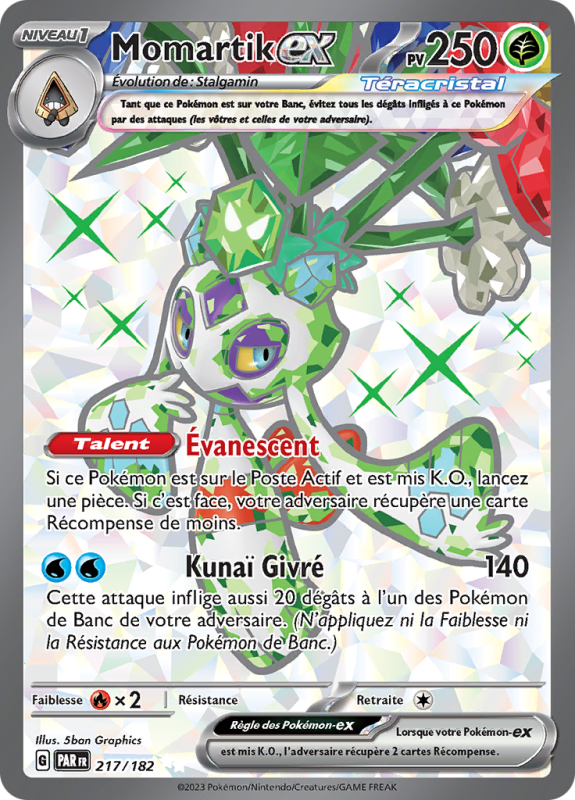 Carte Pokémon Momartik-ex 217/182 Ultra Rare Faille Paradoxe
