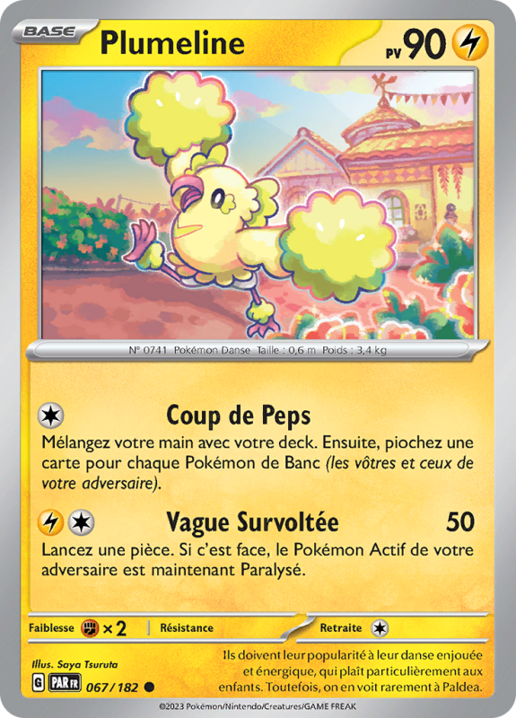 Carte Pokémon Plumeline 067/182 Commune Faille Paradoxe