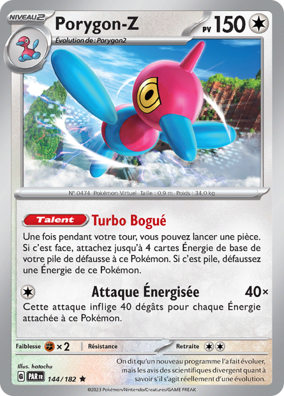 Carte Pokémon Porygon-Z 144/182 Holographique Faille Paradoxe