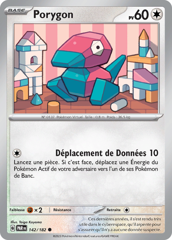 Carte Pokémon Porygon 142/182 Commune Faille Paradoxe