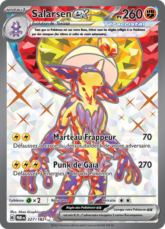 Carte Pokémon Salarsen-ex 227/182 Ultra Rare Faille Paradoxe
