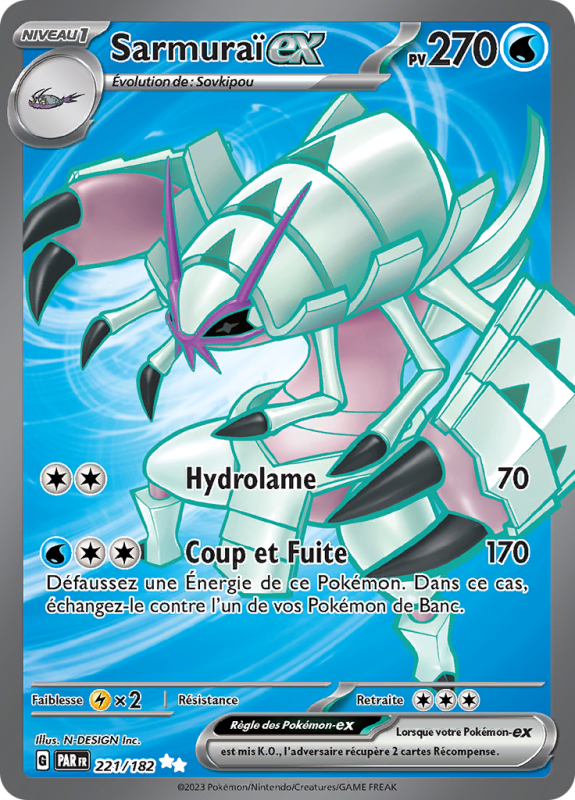 Carte Pokémon Sarmuraï-ex 221/182 Ultra Rare Faille Paradoxe
