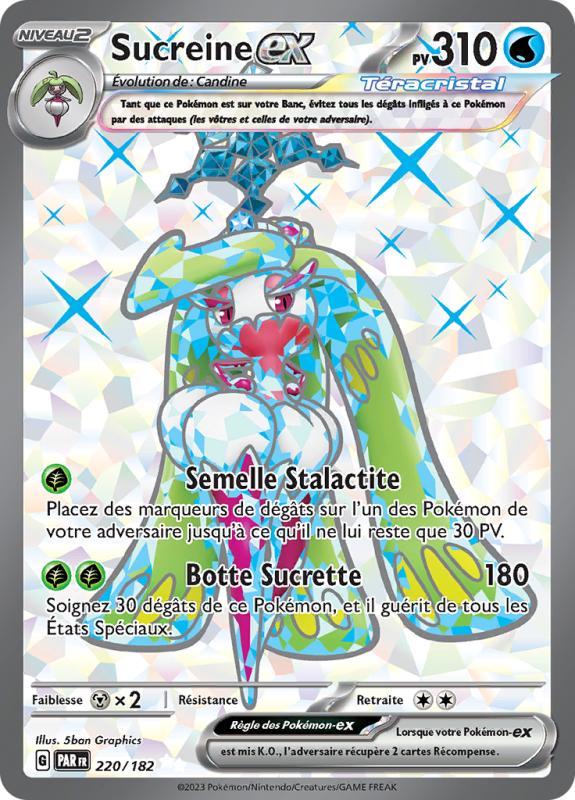 Carte Pokémon Sucreine-ex 220/182 Ultra Rare Faille Paradoxe