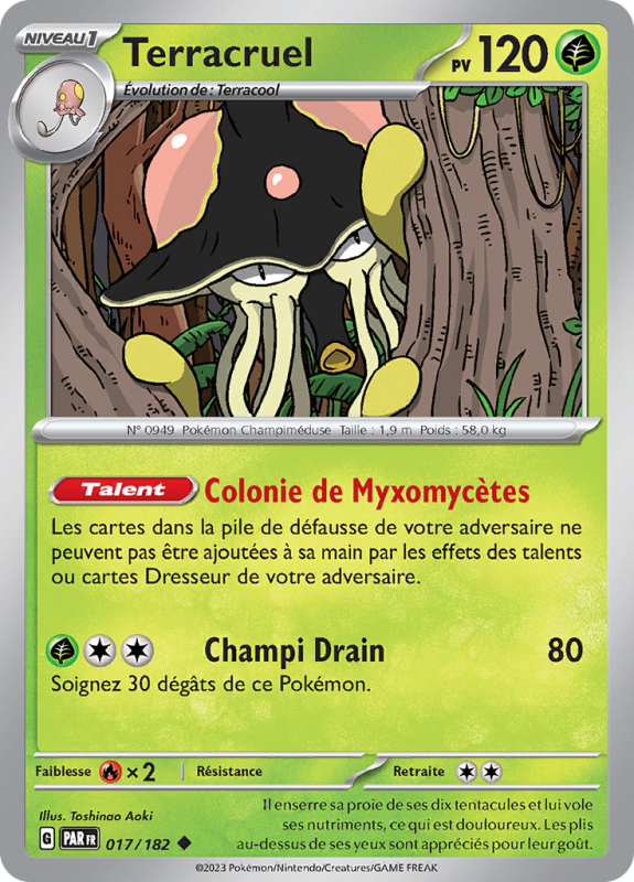 Carte Pokémon Terracruel 017/182 Peu commune Faille Paradoxe