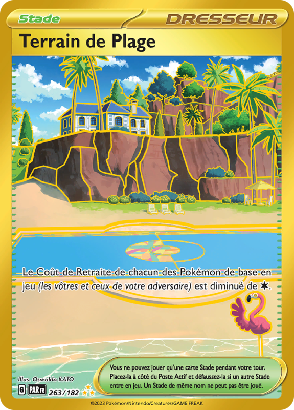 Carte Pokémon Terrain de Plage 263/182 Gold Faille Paradoxe