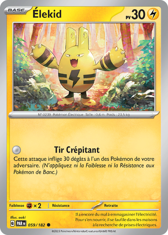 Carte Pokémon Élekid 059/182 Commune Faille Paradoxe