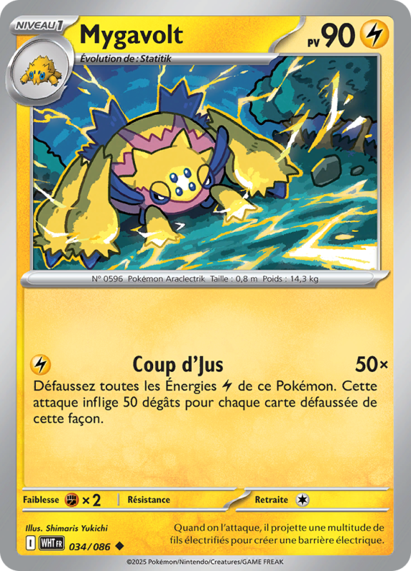 Carte Pokémon Mygavolt 034/086 Peu commune Flamme Blanche