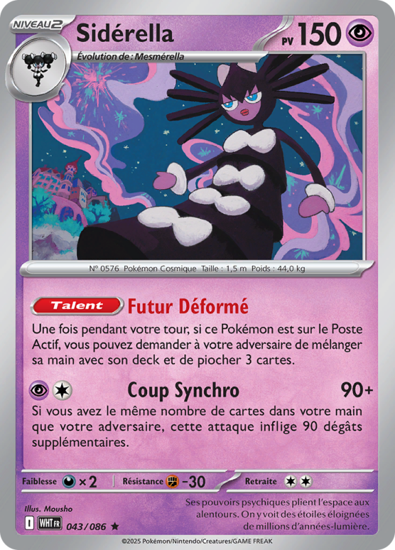 Carte Pokémon Sidérella 043/086 Holographique Flamme Blanche