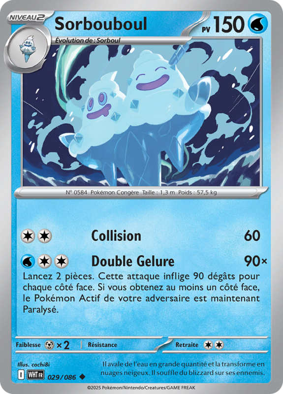 Carte Pokémon Sorbouboul 029/086 Peu commune Flamme Blanche