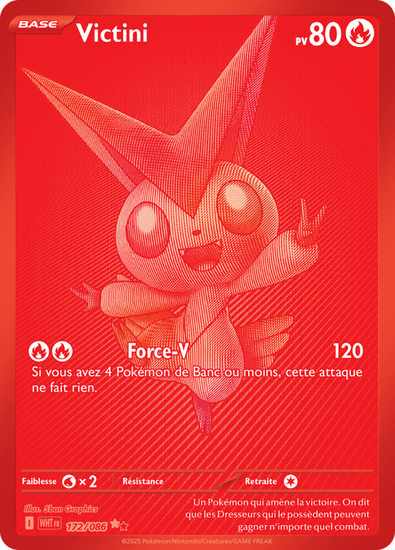 Carte Pokémon Victini 172/086 Ultra Rare Flamme Blanche