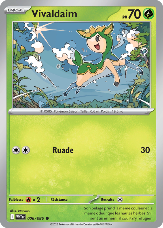 Carte Pokémon Vivaldaim 006/086 Commune Flamme Blanche