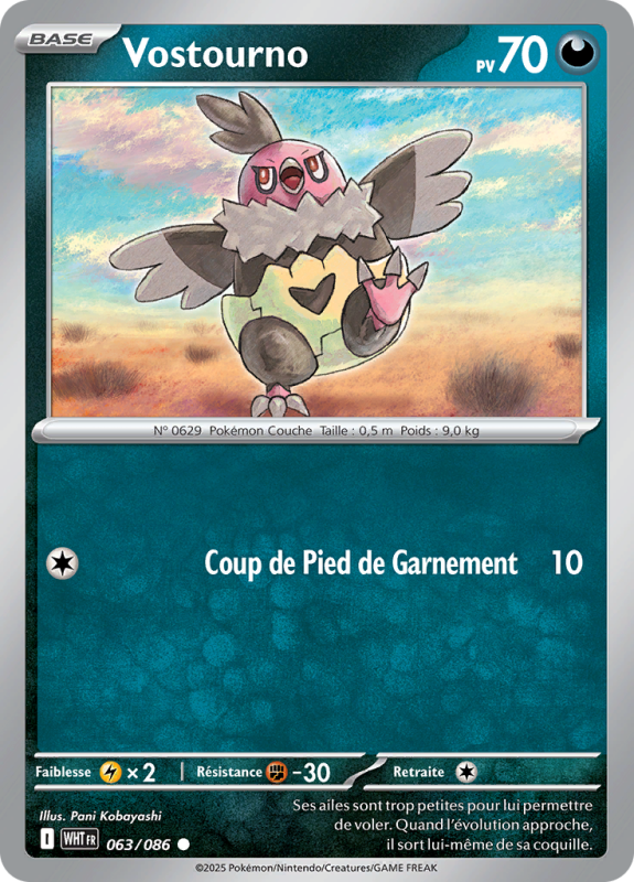 Carte Pokémon Vostourno 063/086 Commune Flamme Blanche