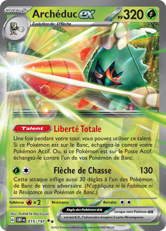 Carte Pokémon Archéduc-ex 015/197 Double rare Flammes Obsidiennes