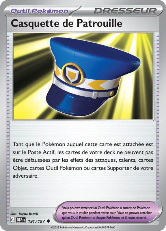 Carte Pokémon Casquette de Patrouille 191/197 Peu commune Flammes Obsidiennes