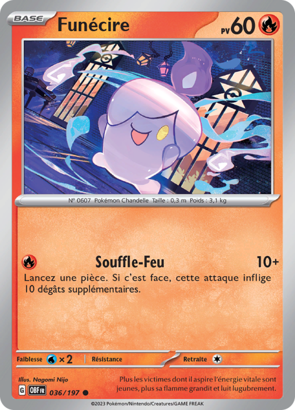Carte Pokémon Funécire 036/197 Commune Flammes Obsidiennes