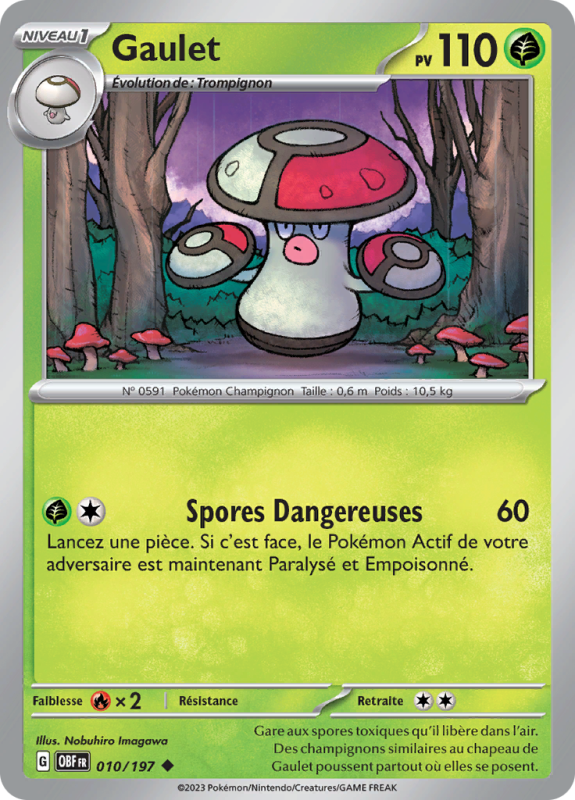 Carte Pokémon Gaulet 010/197 Peu commune Flammes Obsidiennes