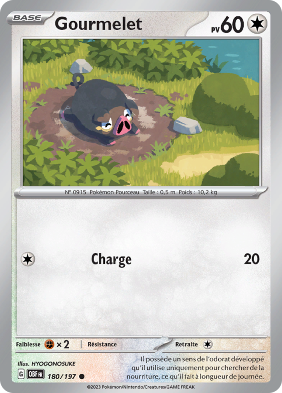Carte Pokémon Gourmelet 180/197 Commune Flammes Obsidiennes