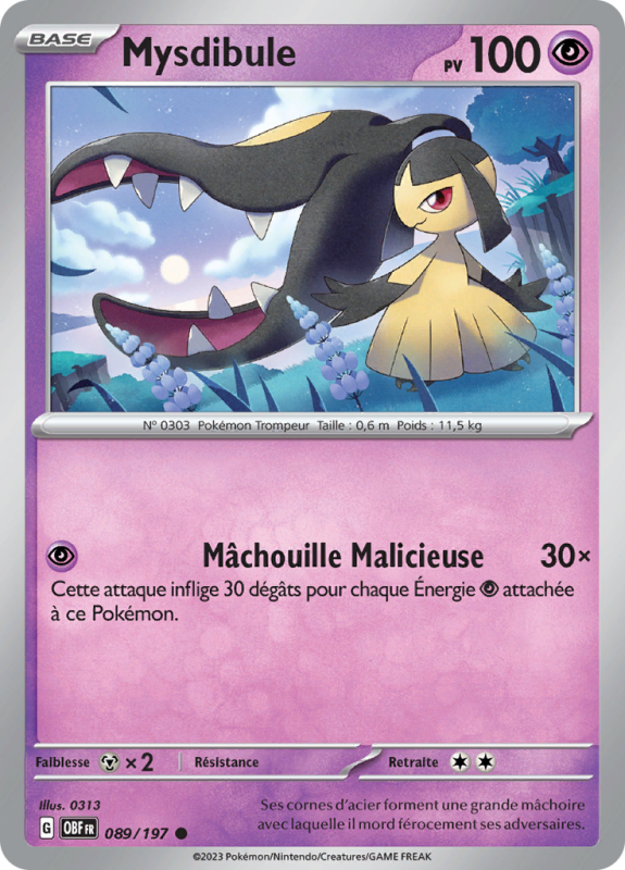 Carte Pokémon Mysdibule 089/197 Commune Flammes Obsidiennes