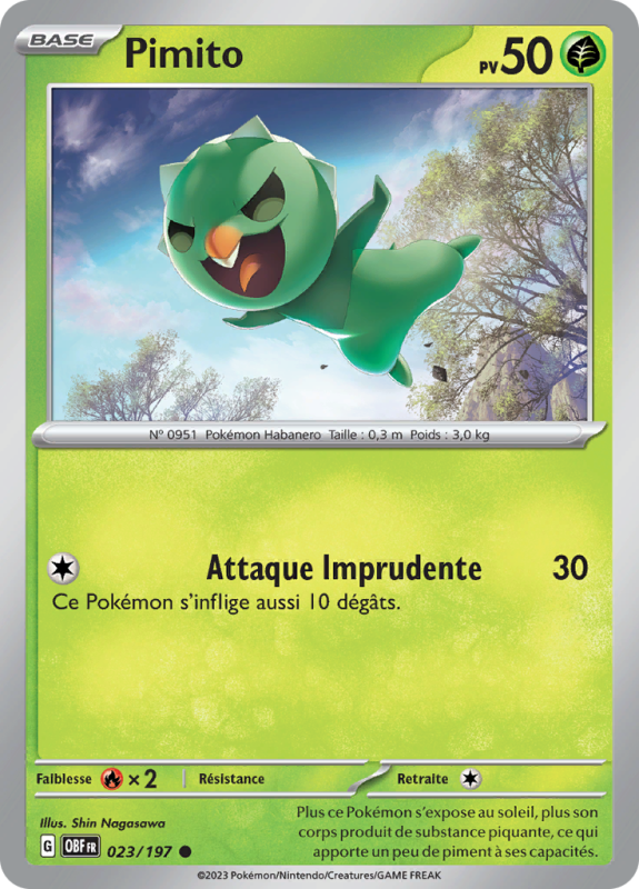Carte Pokémon Pimito 023/197 Commune Flammes Obsidiennes