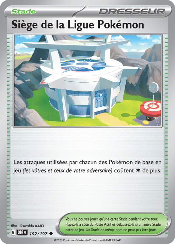 Carte Pokémon Siège de la Ligue Pokémon 192/197 Peu commune Flammes Obsidiennes