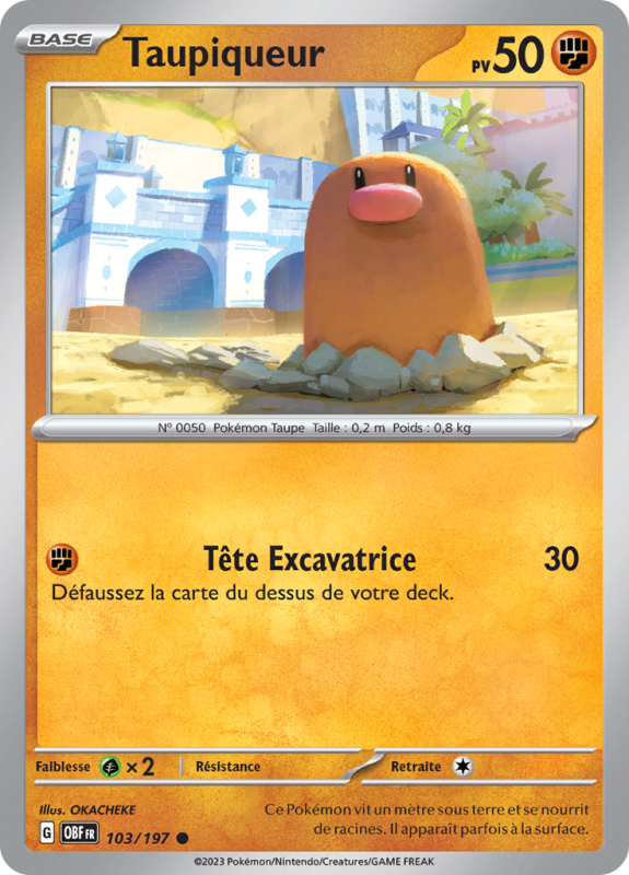 Carte Pokémon Taupiqueur 103/193 Commune Flammes Obsidiennes