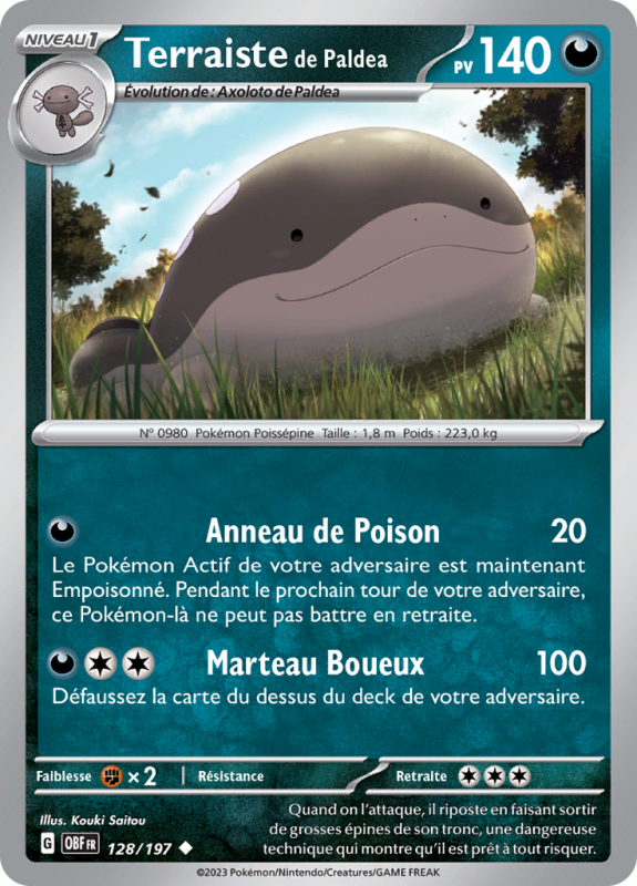 Carte Pokémon Terraiste de Paldea 128/197 Peu commune Flammes Obsidiennes