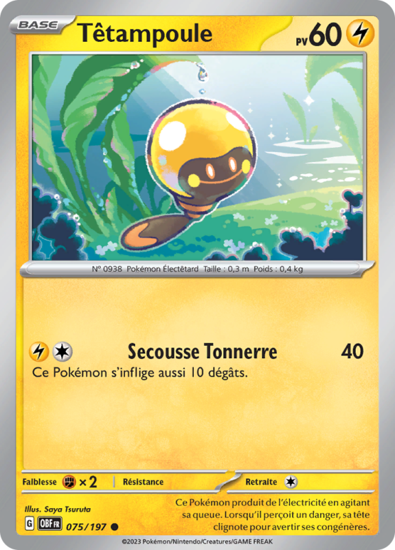 Carte Pokémon Têtampoule 075/197 Commune Flammes Obsidiennes