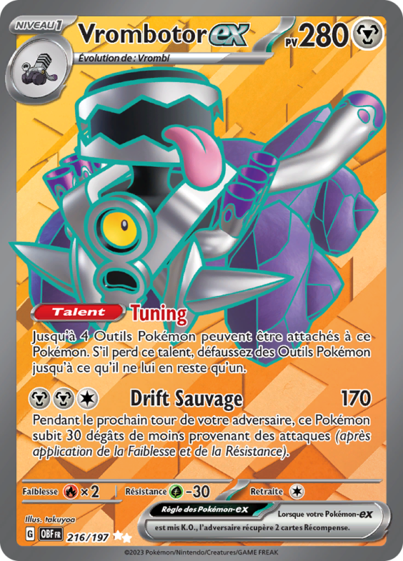 Carte Pokémon Vrombotor-ex 216/197 Ultra Rare Flammes Obsidiennes